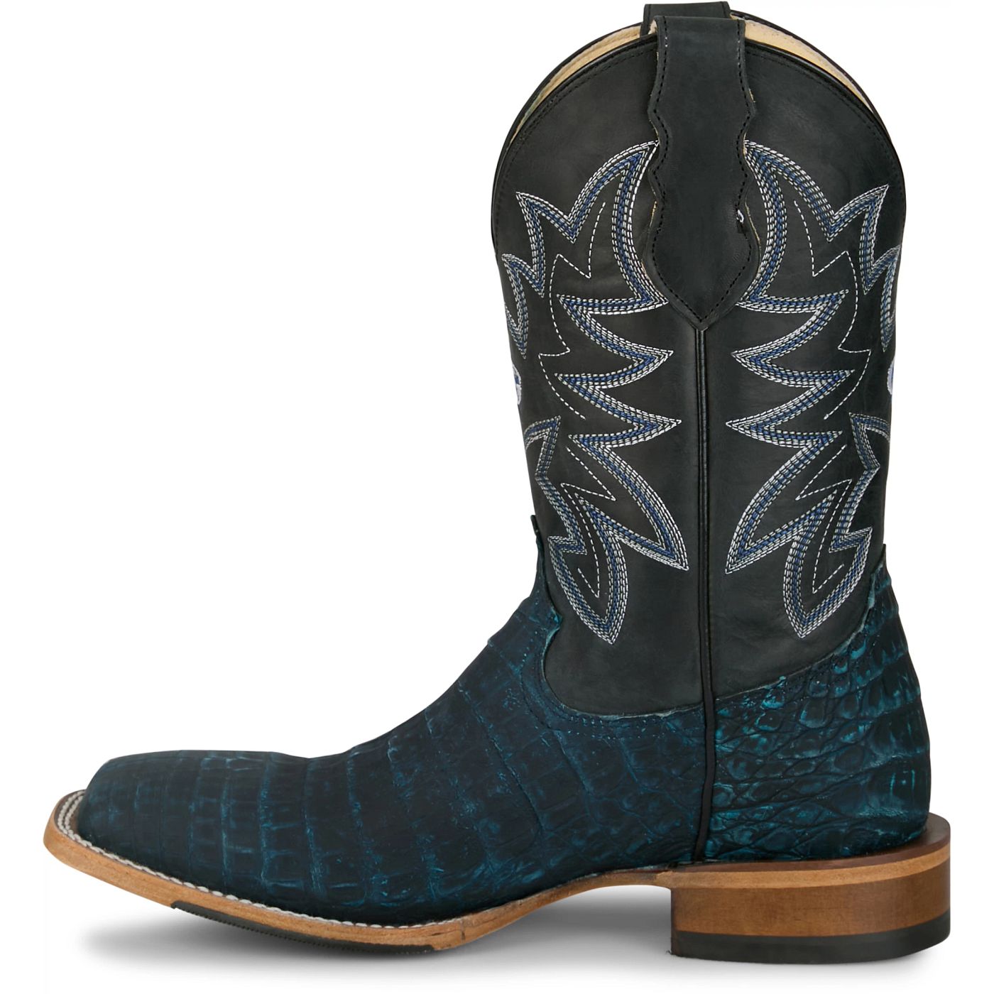 Justin Boots Men's San Antone 11" Western Boot - Black Caiman (GR5712) - View 8
