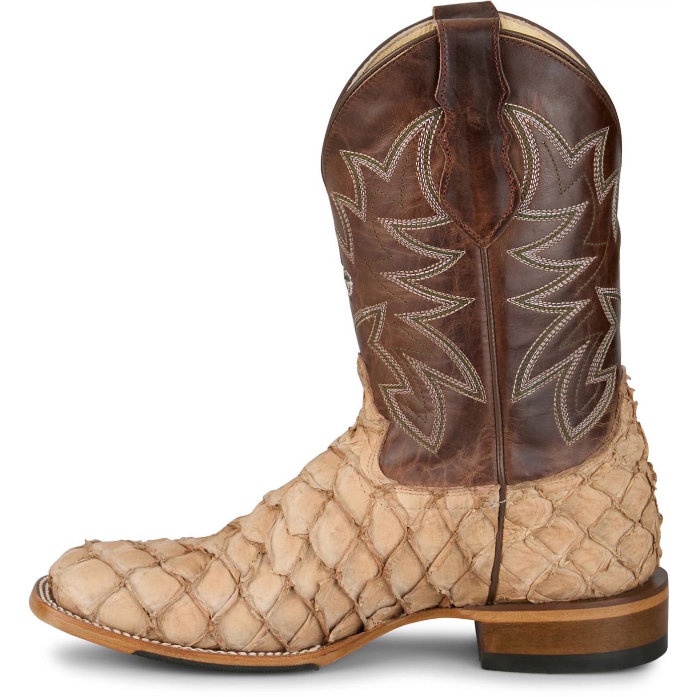 Justin Boots Men's Ocean View 11" Western Boot - Cedar Brown Pirarucu (GR5716) - View 8