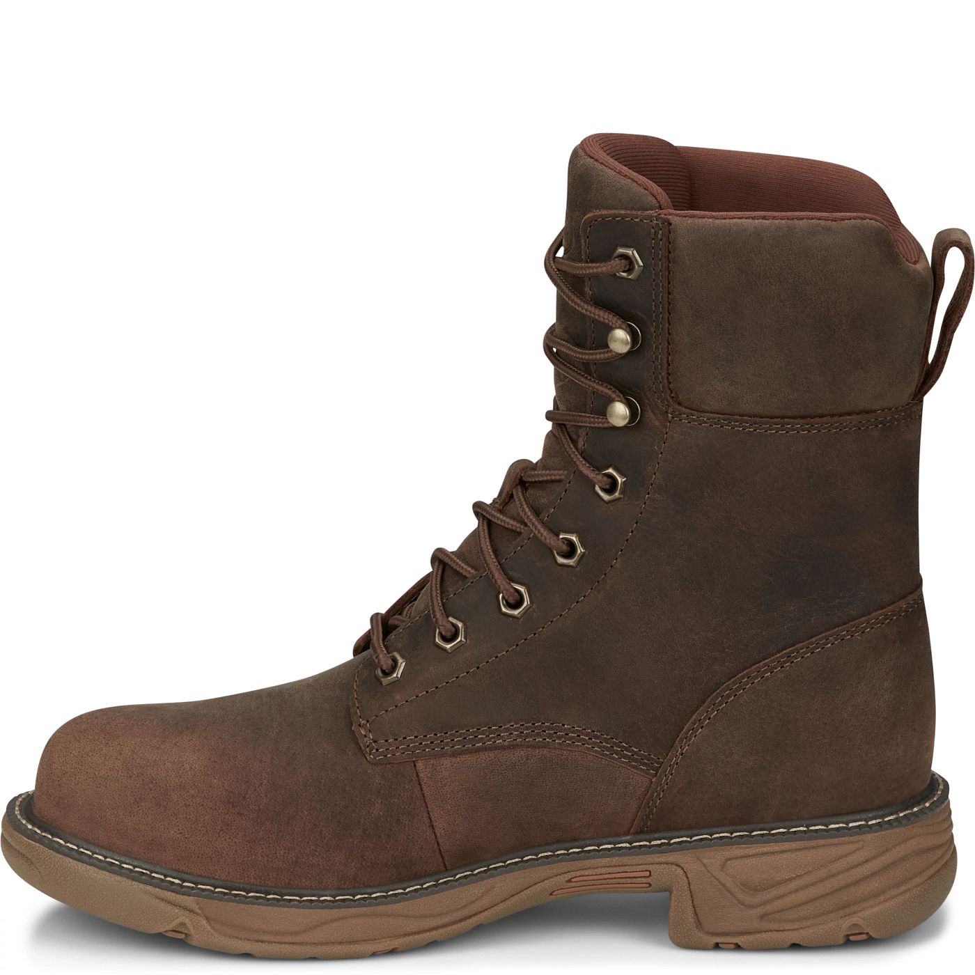 Justin Work Men's Rush 8" Waterproof Nano Comp Toe Boot - Pecan Brown (SE469) - View 8