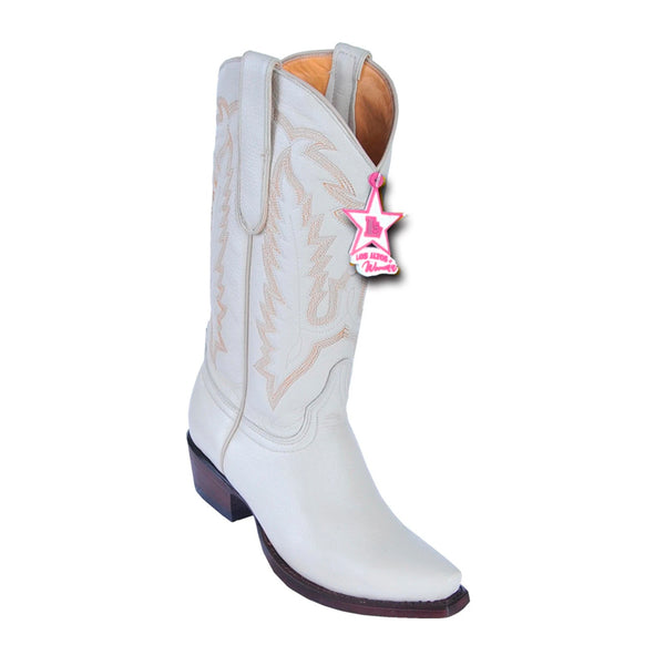 Women's Los Altos Snip Toe Deer Leather Boots Handcrafted | Color Winterwhite (348304)