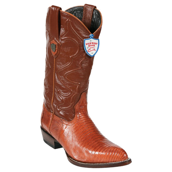 Wild West Boots #2990703 Men's | Color Cognac | Men's Wild West Teju Lizard J Toe Boots Handcrafted