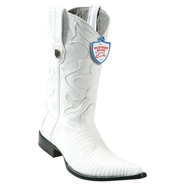 Wild West Boots #2950728 Men's | Color White | Men's Wild West Teju Lizard 3x Toe Boots Handcrafted
