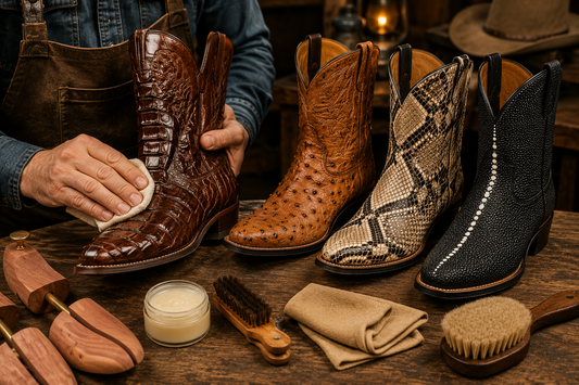 How to Care for Exotic Cowboy Boots: Caiman, Ostrich, Python, Stingray & More