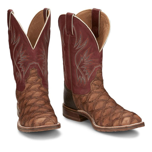 Tony Lamas Boots Men's Footwear Western Prescott 11" Pirarucu Color Toffe image 0