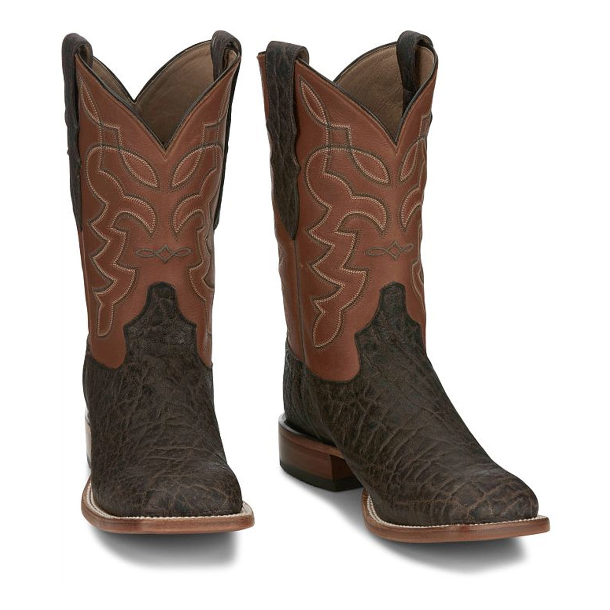 Tony Lamas Boots Men's Footwear Western Exotic Maldor 11" Elephant Aged Bark image 0