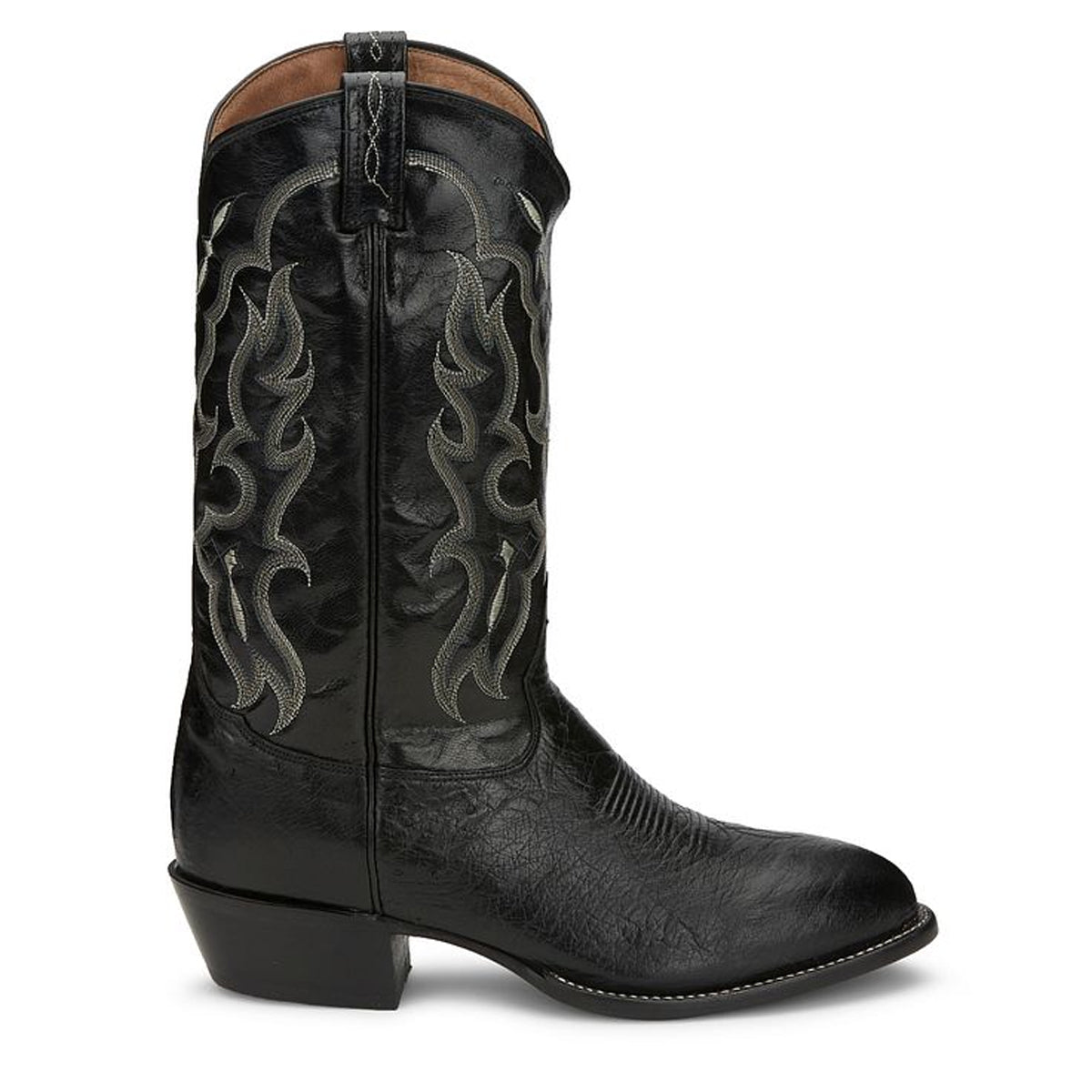 Tony Lamas Boots Men's Footwear Western Bonham 13" Smooth Ostrich Western Boot Color Black image 2