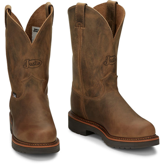 Justin Work Men's Blueprint 11" Work Boot - Tan Gaucho (4440) - Front View