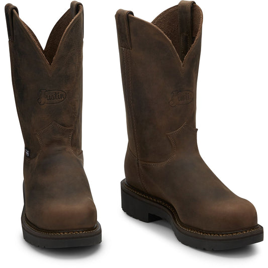 Justin Work Men's Balusters 11" Steel Toe Boot - Bay Gaucho (4445) - Front View