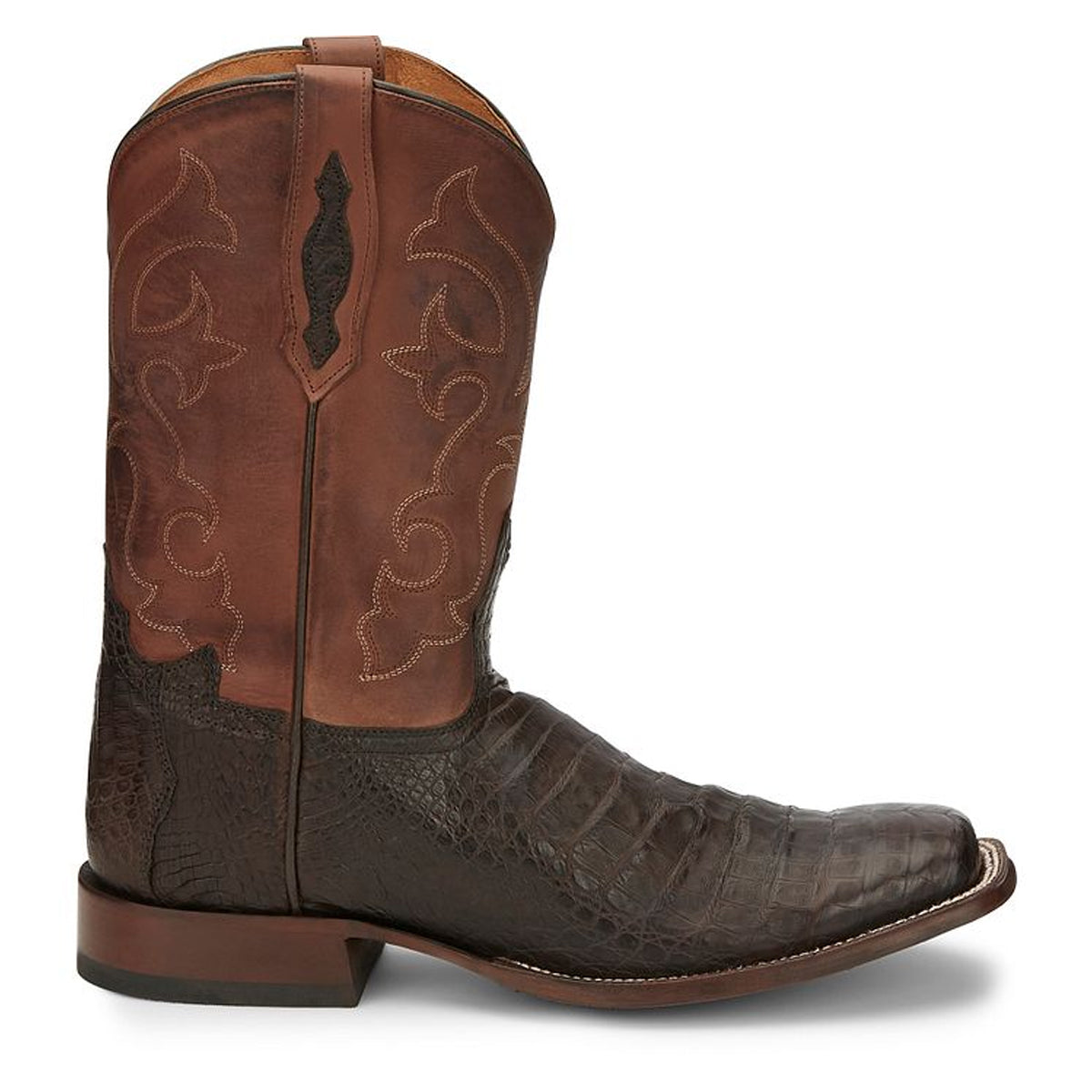 Tony Lamas Boots Men's Footwear Western Canyon 11" Caiman Belly Tail Color Brown image 2