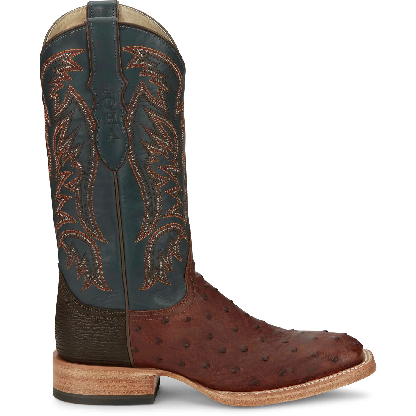 Justin Boots Men's Doc Bar 13" Full Quill Ostrich Boot - Brandy (AQ8041) - View 3