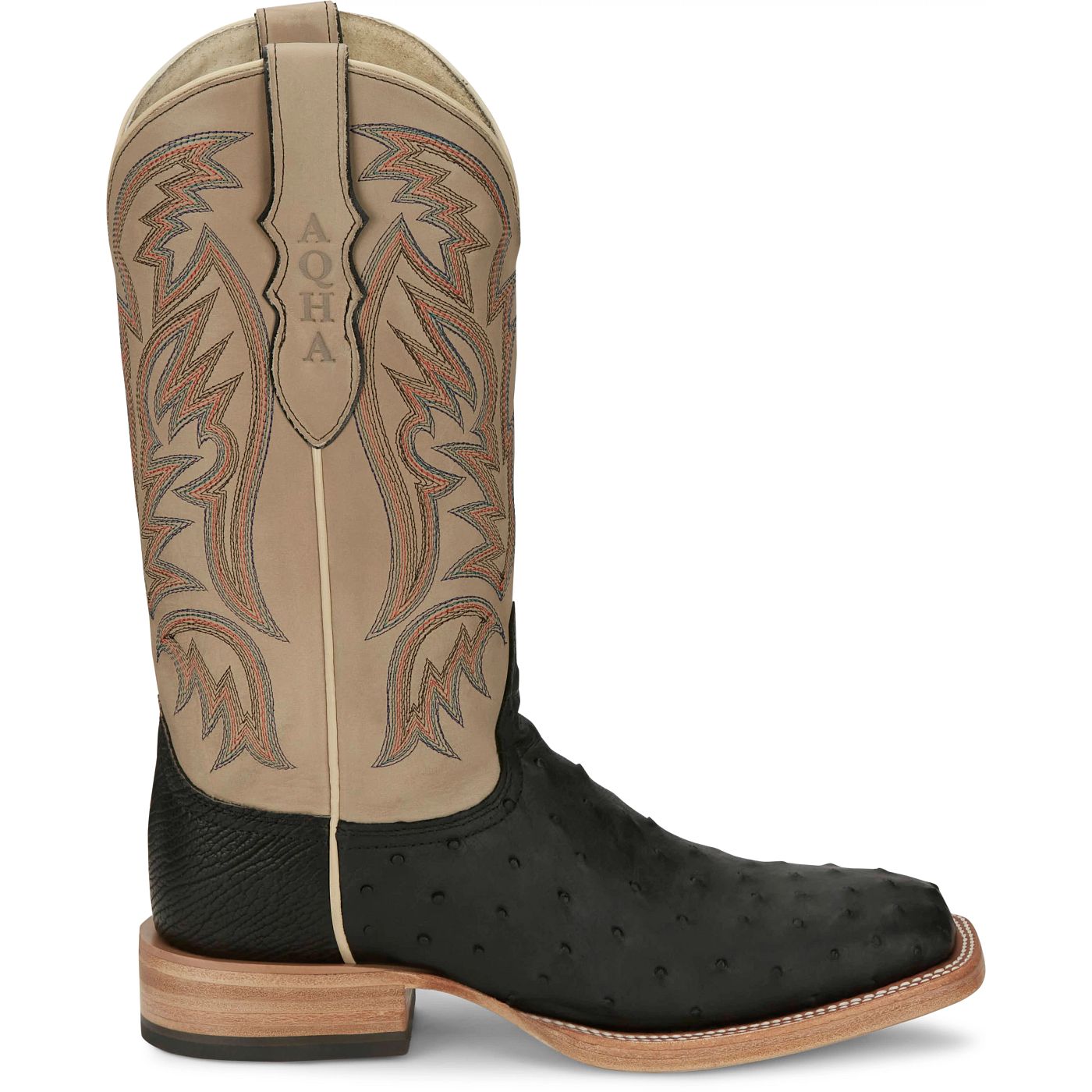 Justin Boots Men's Doc Bar 13" Full Quill Ostrich Boot - Black (AQ8042) - View 3