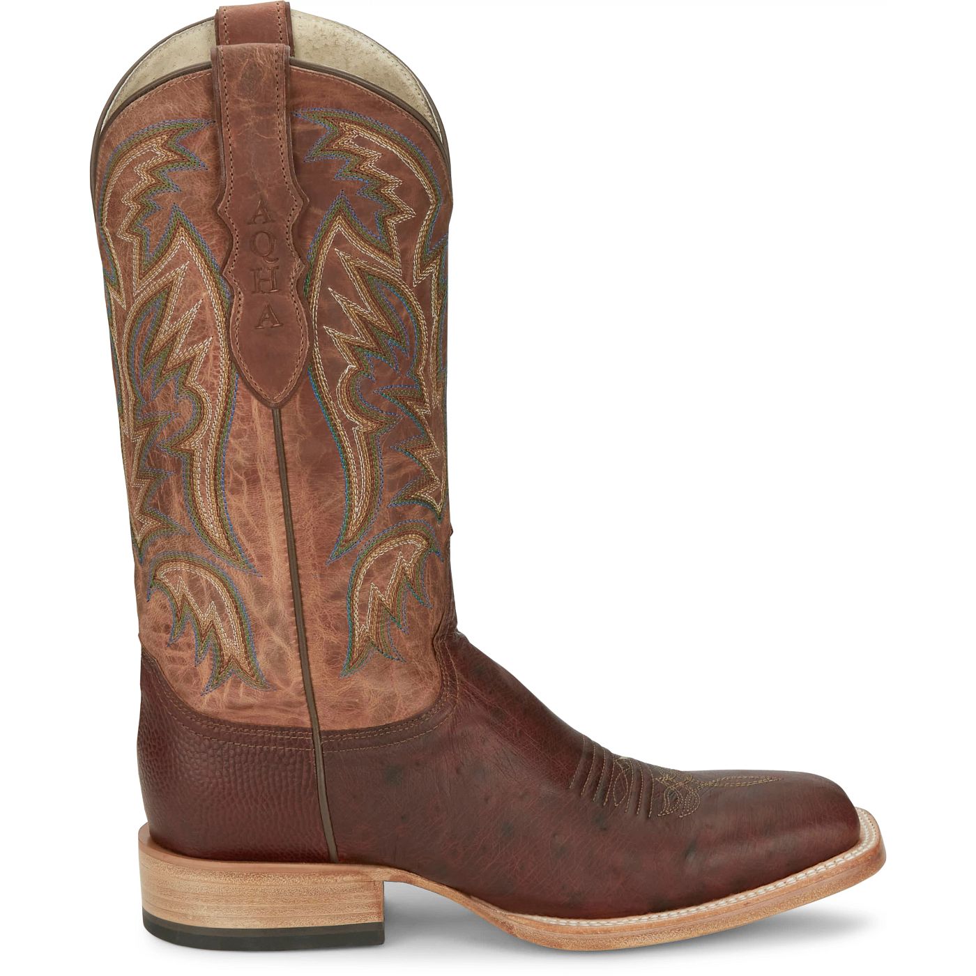 Justin Boots Men's Three Bars 13" Smooth Ostrich Boot - Brandy (AQ8141) - View 3