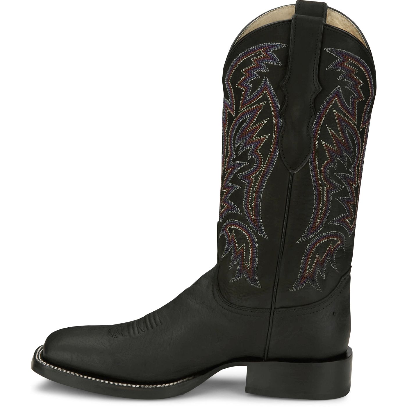 Justin Boots Men's Three Bars 13" Smooth Ostrich Boot - Black (AQ8142) - View 8