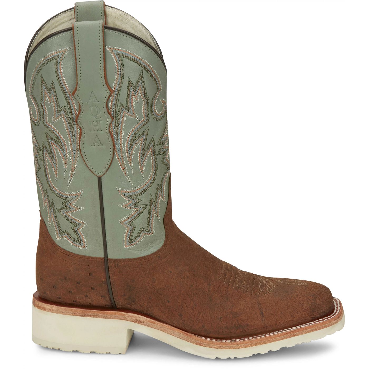 Justin Boots Men's Peppy San Badger 11" Smooth Ostrich Boot - Distressed Cognac (AQ8143) - View 3