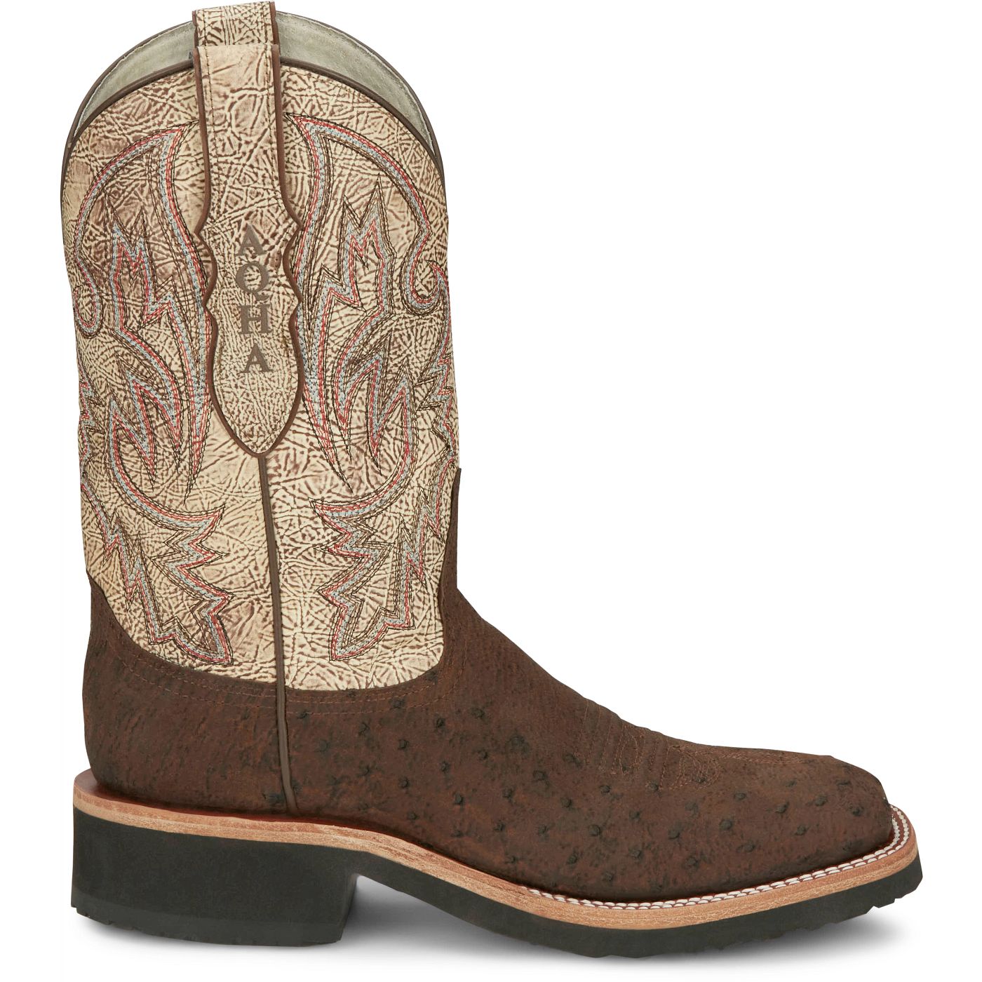 Justin Boots Men's Peppy San Badger 11" Smooth Ostrich Boot - Kango Tobac (AQ8144) - View 3