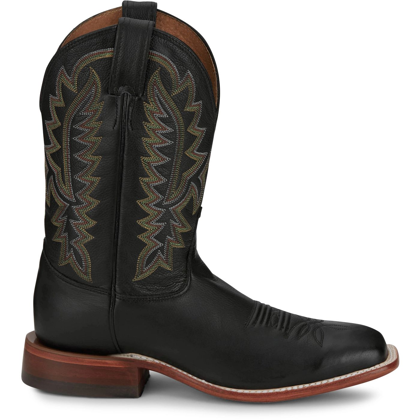 Justin Boots Men's Poston 11" Western Boot - Jet Black Cowhide (BR387) - View 3