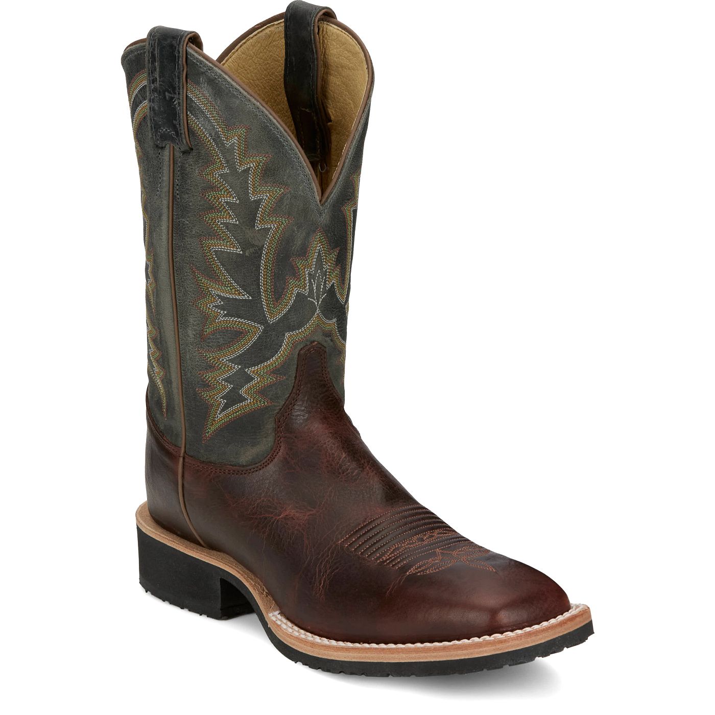 Justin Boots Men's Trainor 11" Western Boot - Malta Blue Cowhide (BR393) - View 2