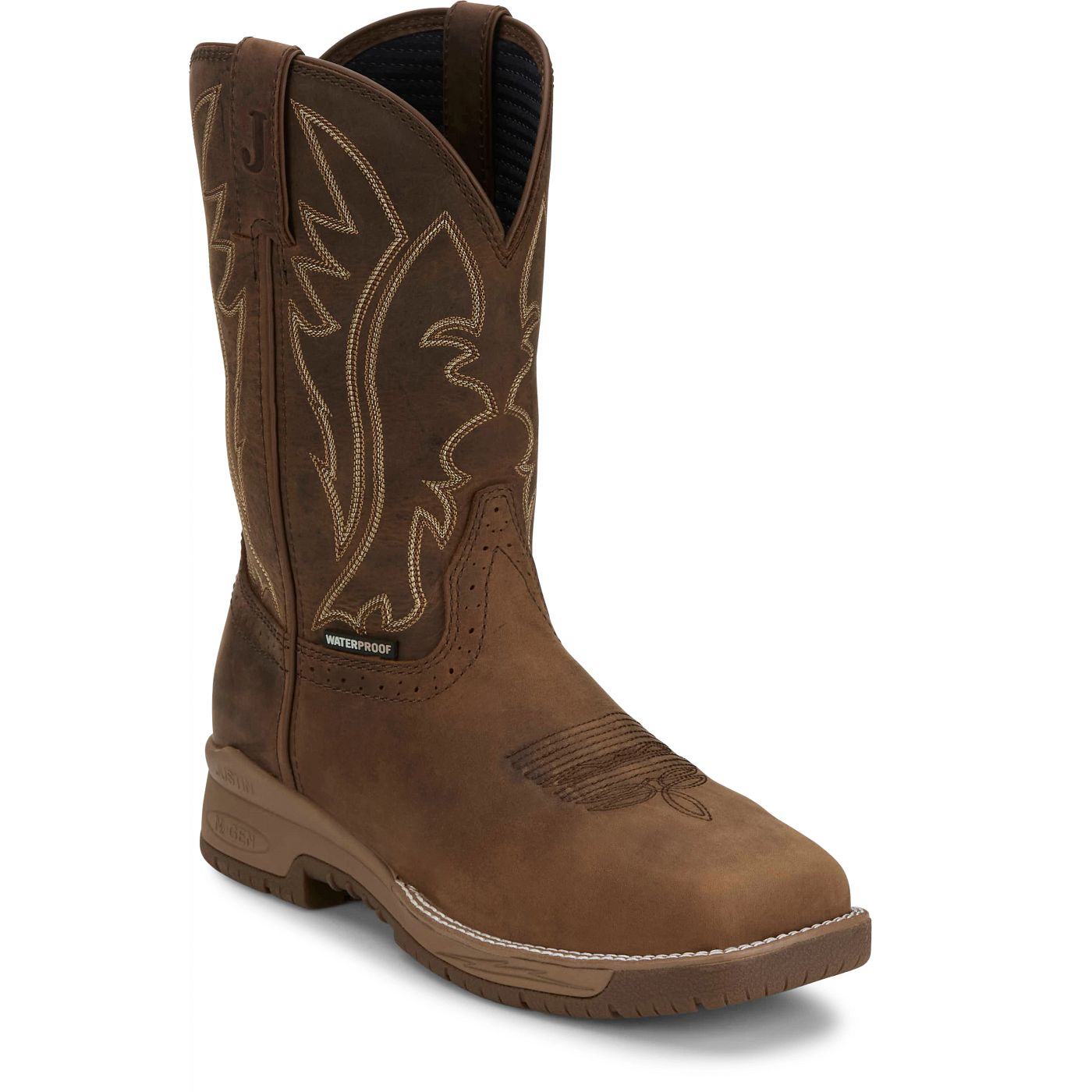 Justin Work Men's Nitread 11" Waterproof Boot - Taupe (CR3211) - View 2