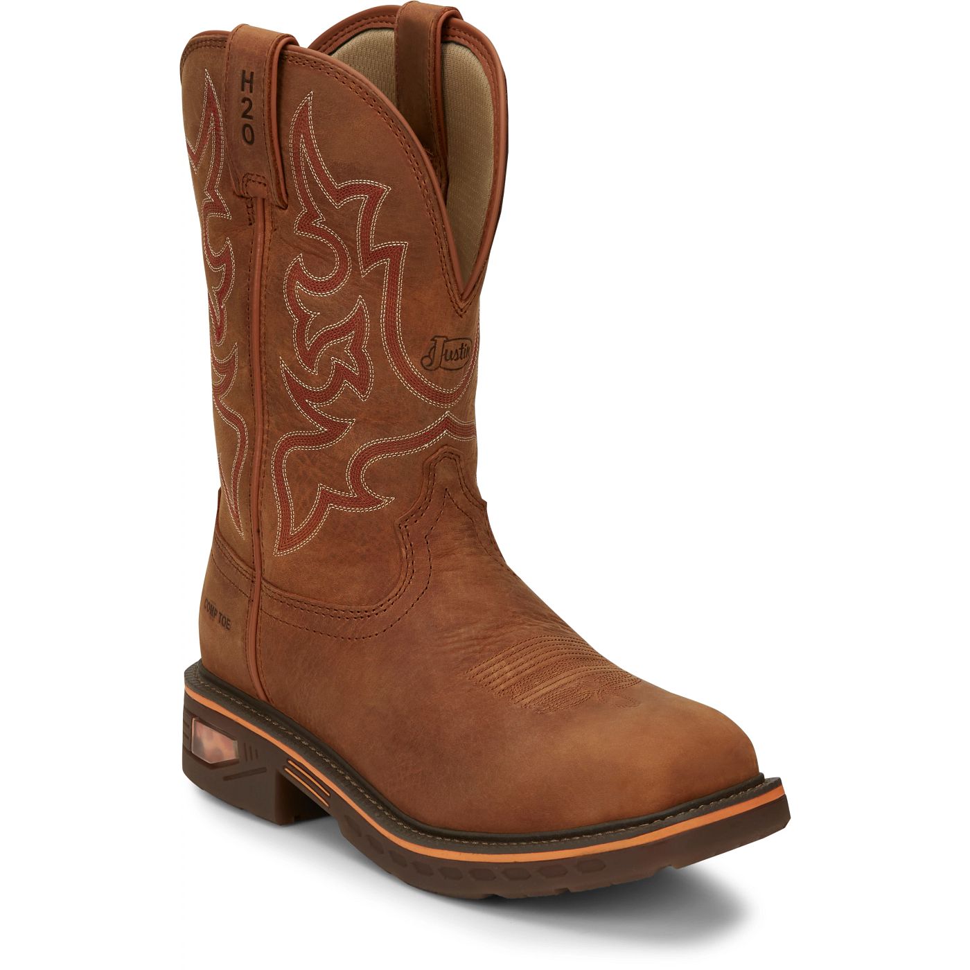 Justin Work Men's Resistor 11" Nano Comp Toe Boot - Russet Brown (CR4016) - View 2