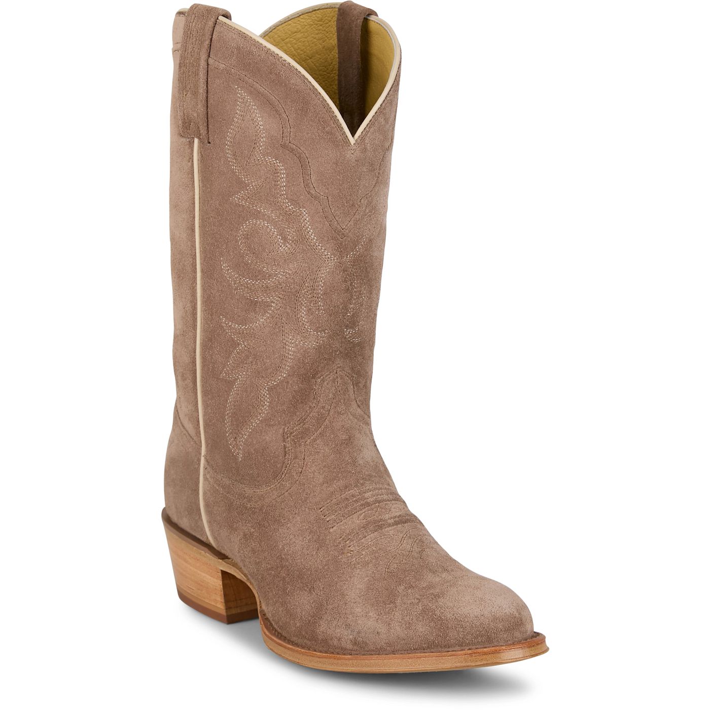 Tony Lama Men's 12" Plano Western Boot Taupe Suede (DR3051)