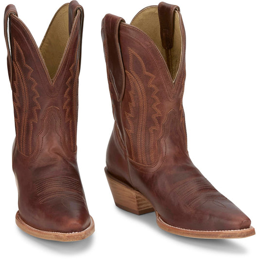 Tony Lama Women's 9" Areli Western Bootie Cognac (DR3251) - Front View