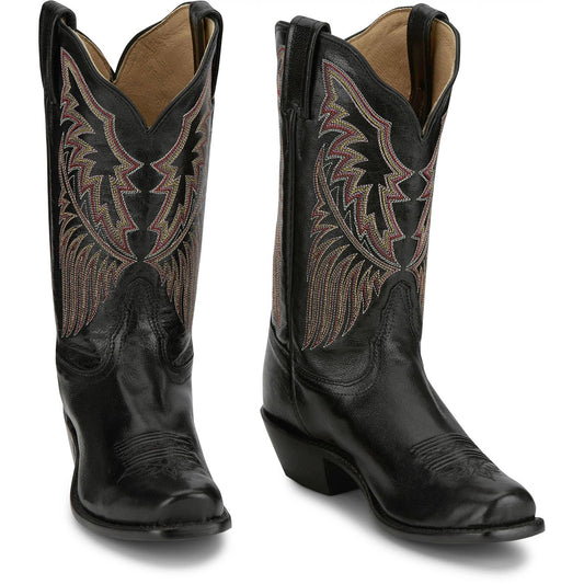 Tony Lama Women's 11" Sagrada Western Boot Black (EP4583) - Front View