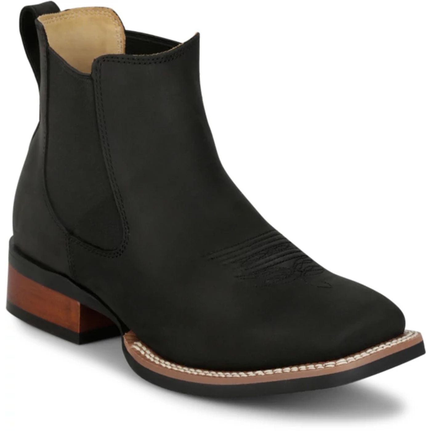 Justin Boots Men's Crazy Buck 6" Western Boot - Black Cowhide (FN4151) - View 2