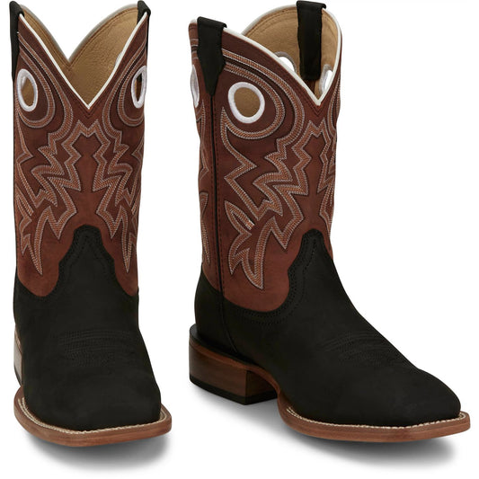 Justin Boots Men's Big News 11" Western Boot - Red Cowhide (FN7022) - Front View