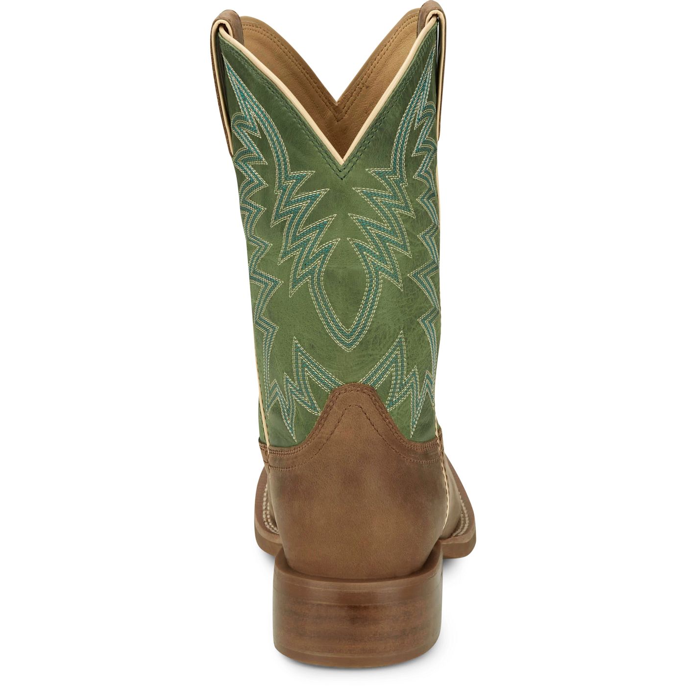 Justin Boots Men's Big Bucks 11" Western Boot - Tan/Green Cowhide (FN7110) - View 5