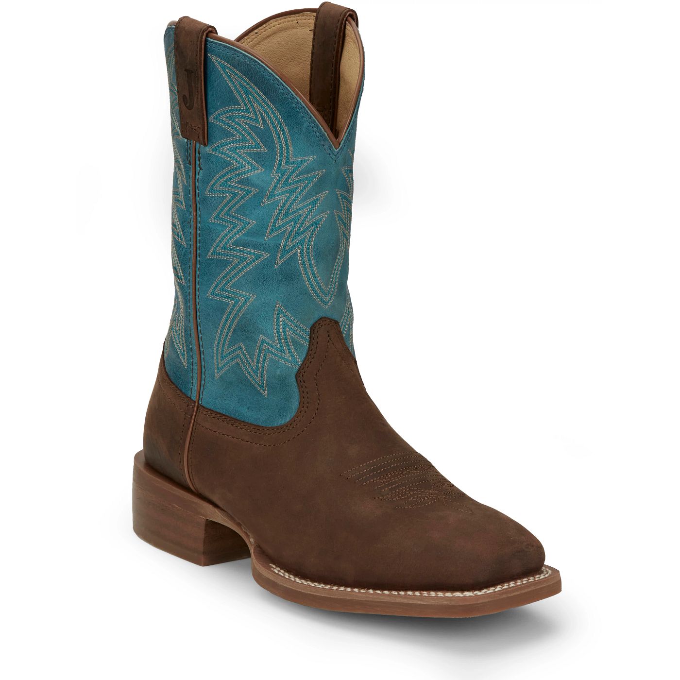 Justin Boots Men's Big Bucks 11" Western Boot - Blue Cowhide (FN7111) - View 2