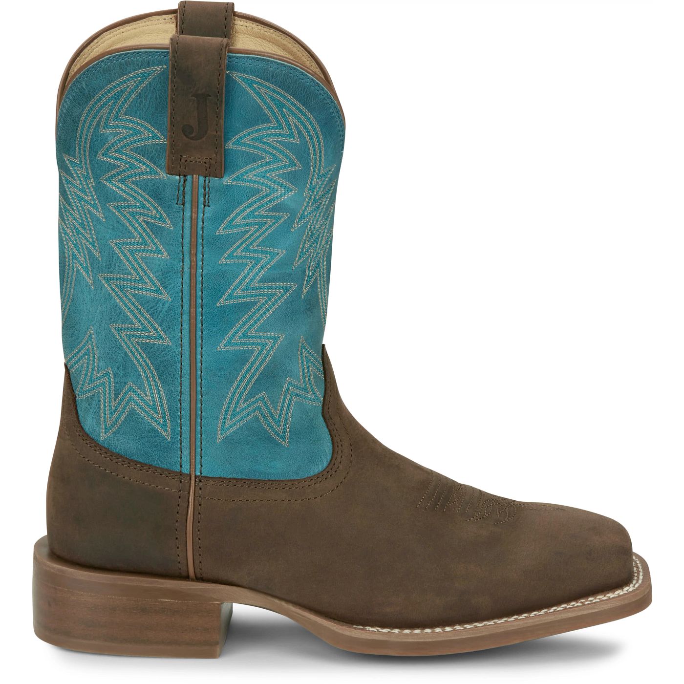 Justin Boots Men's Big Bucks 11" Western Boot - Blue Cowhide (FN7111) - View 3