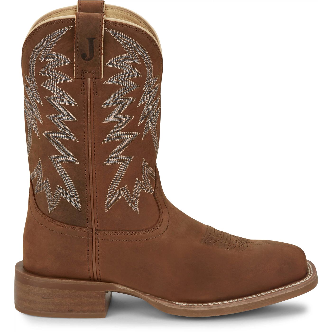 Justin Boots Men's Big Bucks 11" Western Boot - Pecan Brown Cowhide (FN7112) - View 3