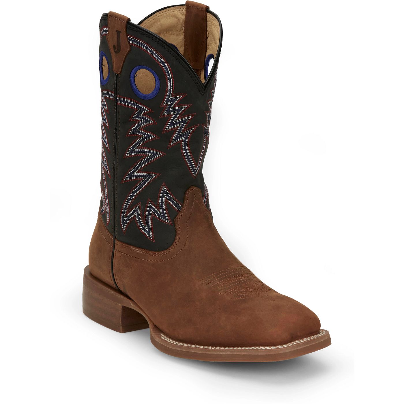 Justin Boots Men's Show Stopper 11" Western Boot - Black Cowhide (FN7121) - View 2