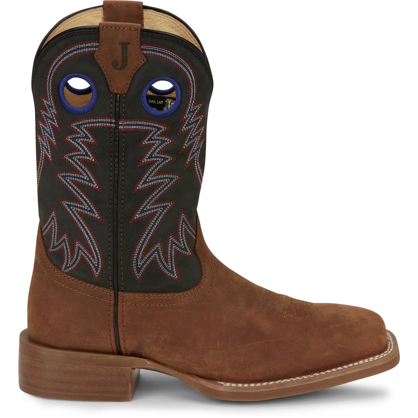 Justin Boots Men's Show Stopper 11" Western Boot - Black Cowhide (FN7121) - View 3