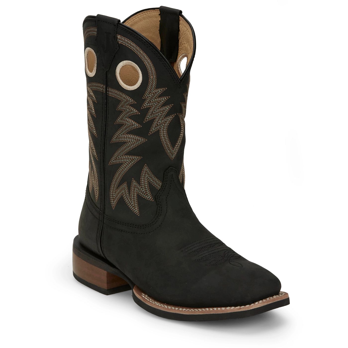 Justin Boots Men's Show Stopper 11" Western Boot - Black Cowhide (FN7122) - View 2