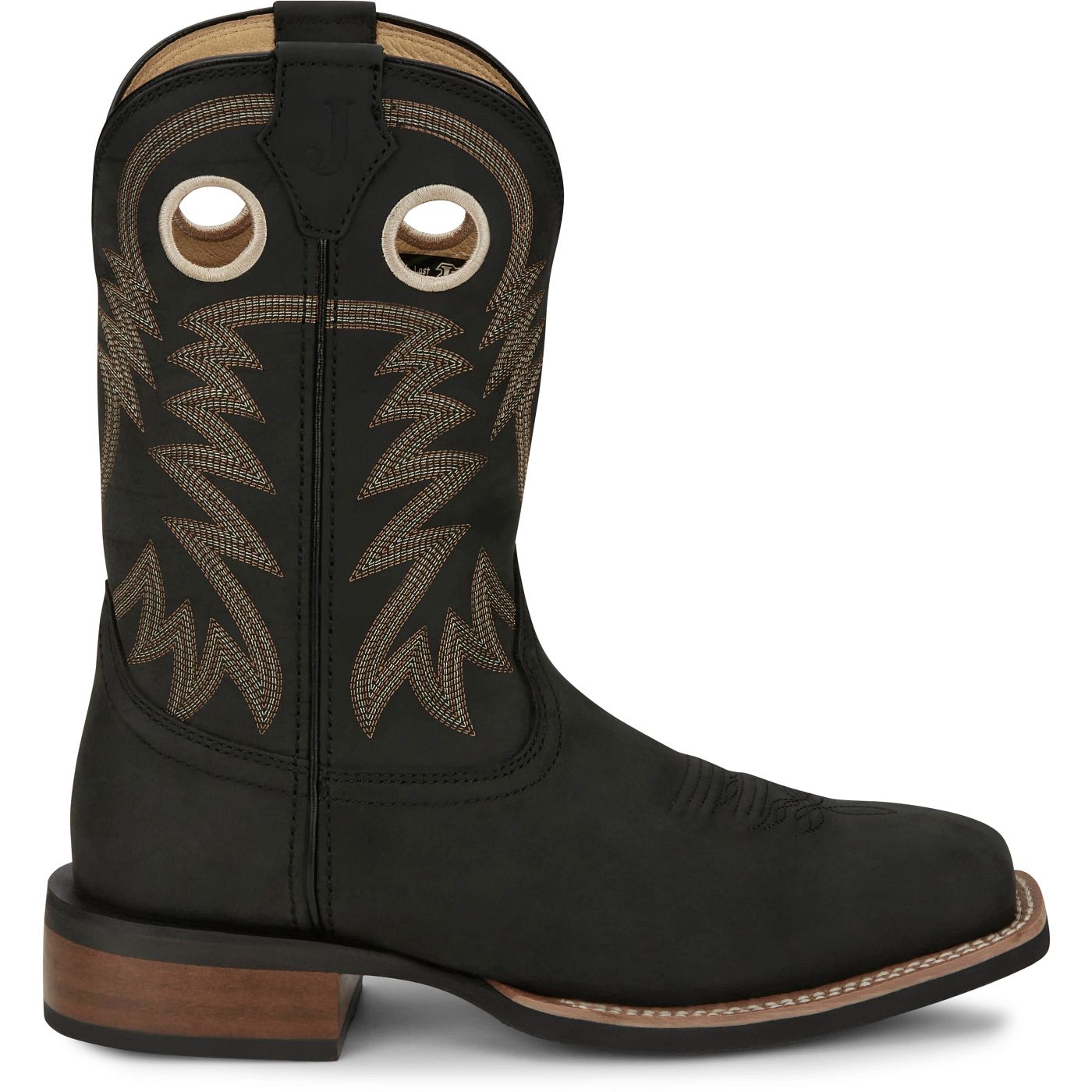 Justin Boots Men's Show Stopper 11" Western Boot - Black Cowhide (FN7122) - View 3