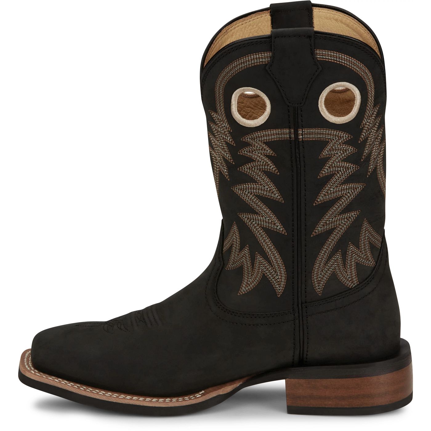 Justin Boots Men's Show Stopper 11" Western Boot - Black Cowhide (FN7122) - View 8