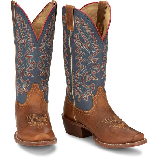 Justin Boots Men's Show Off 13" Western Boot - Royal Blue Goat (FN7251) - Front View