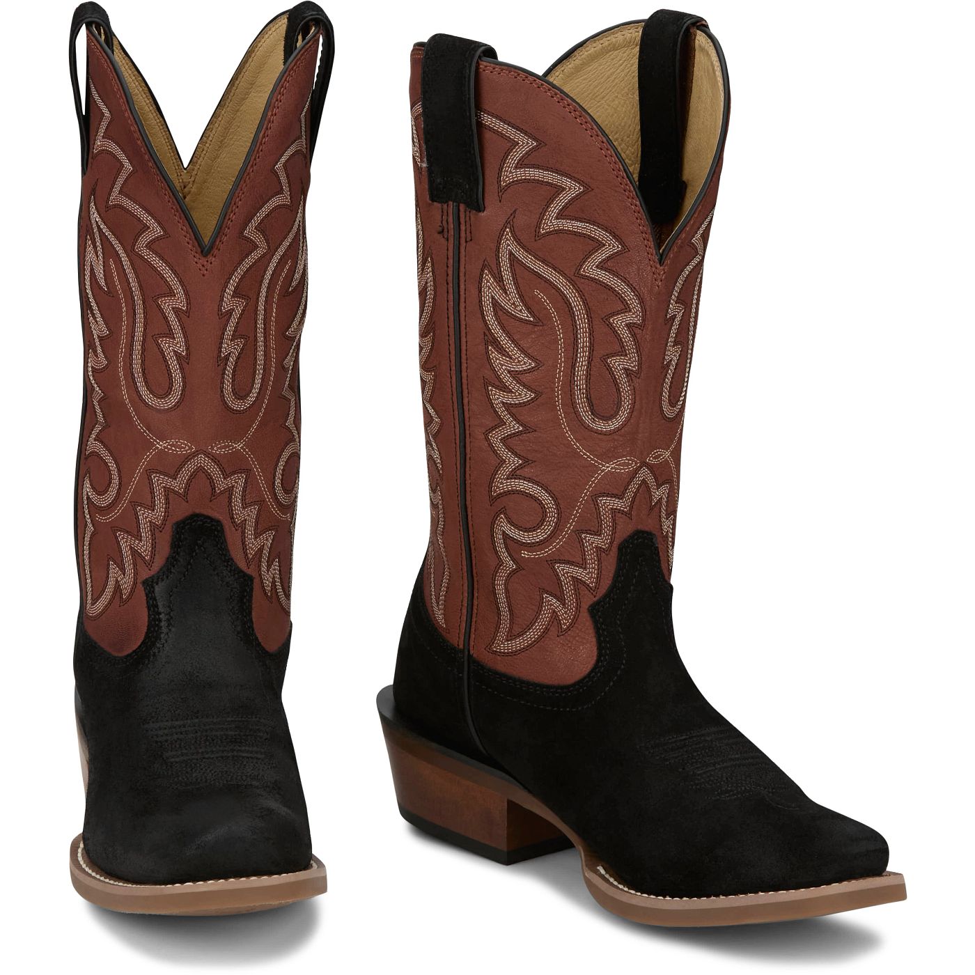 Justin Boots Men's Cowboy Town Suede 13" Western Boot - Rust (FN7258) - Front View