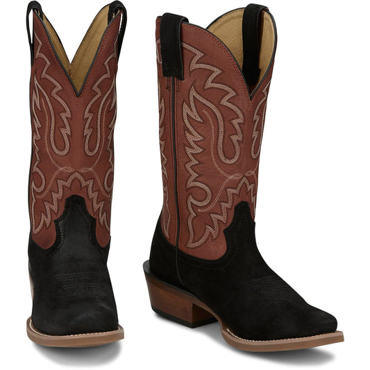 Justin Boots Men's Cowboy Town Suede 13" Western Boot - Rust (FN7258) - Front View