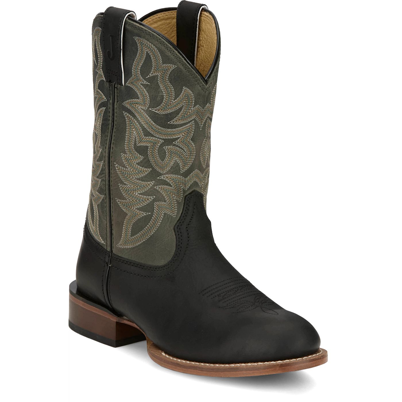 Justin Boots Men's Disco Man 11" Western Boot - Slate Grey Cowhide (FN7304) - View 2