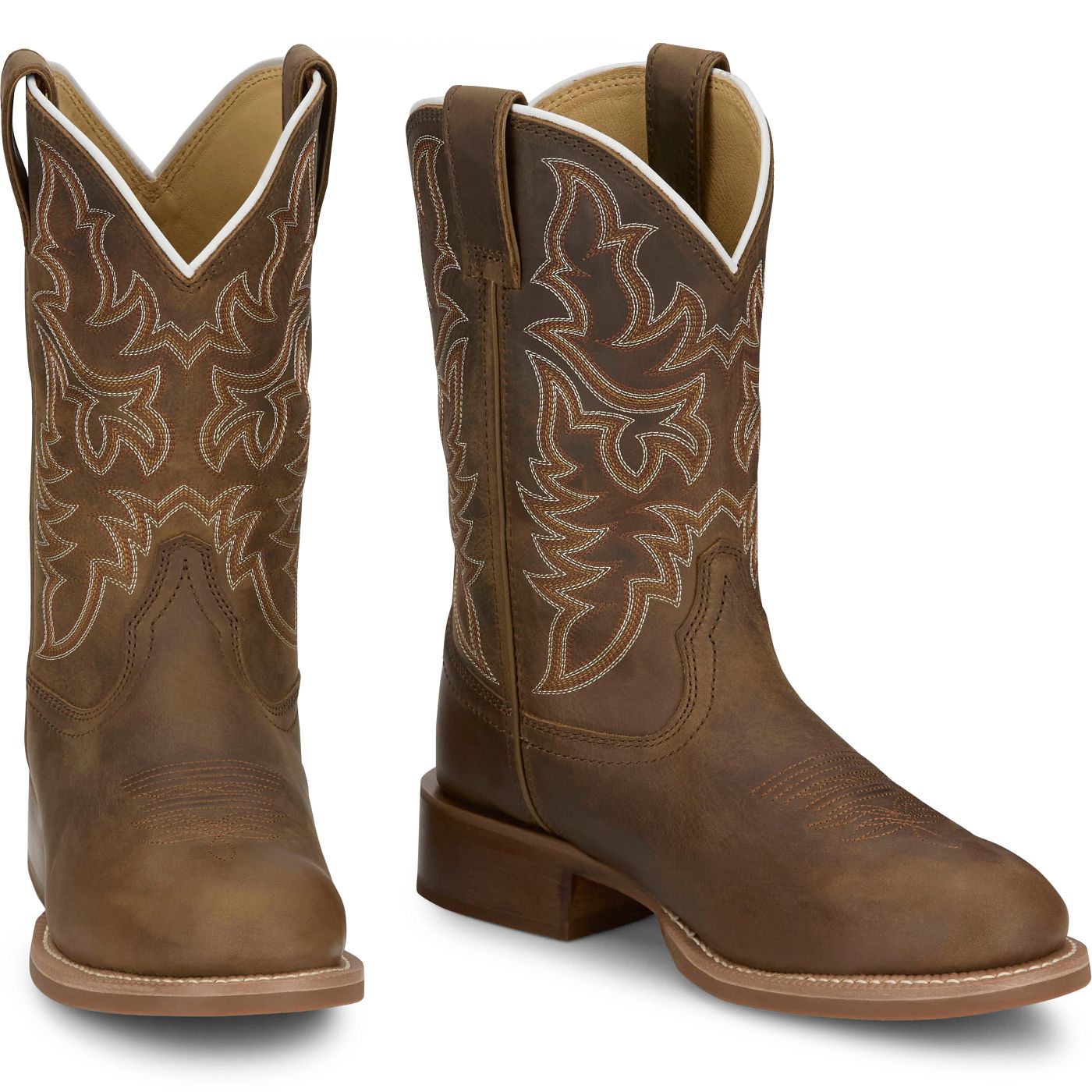 Justin Boots Men's Wild Bill 11" Western Boot - Khaki Cowhide (FN7351) - Front View