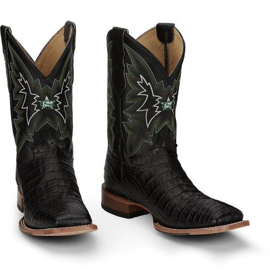 Justin Boots Men's Haggard 11" Western Boot - Black Caiman (GR5705) - Front View