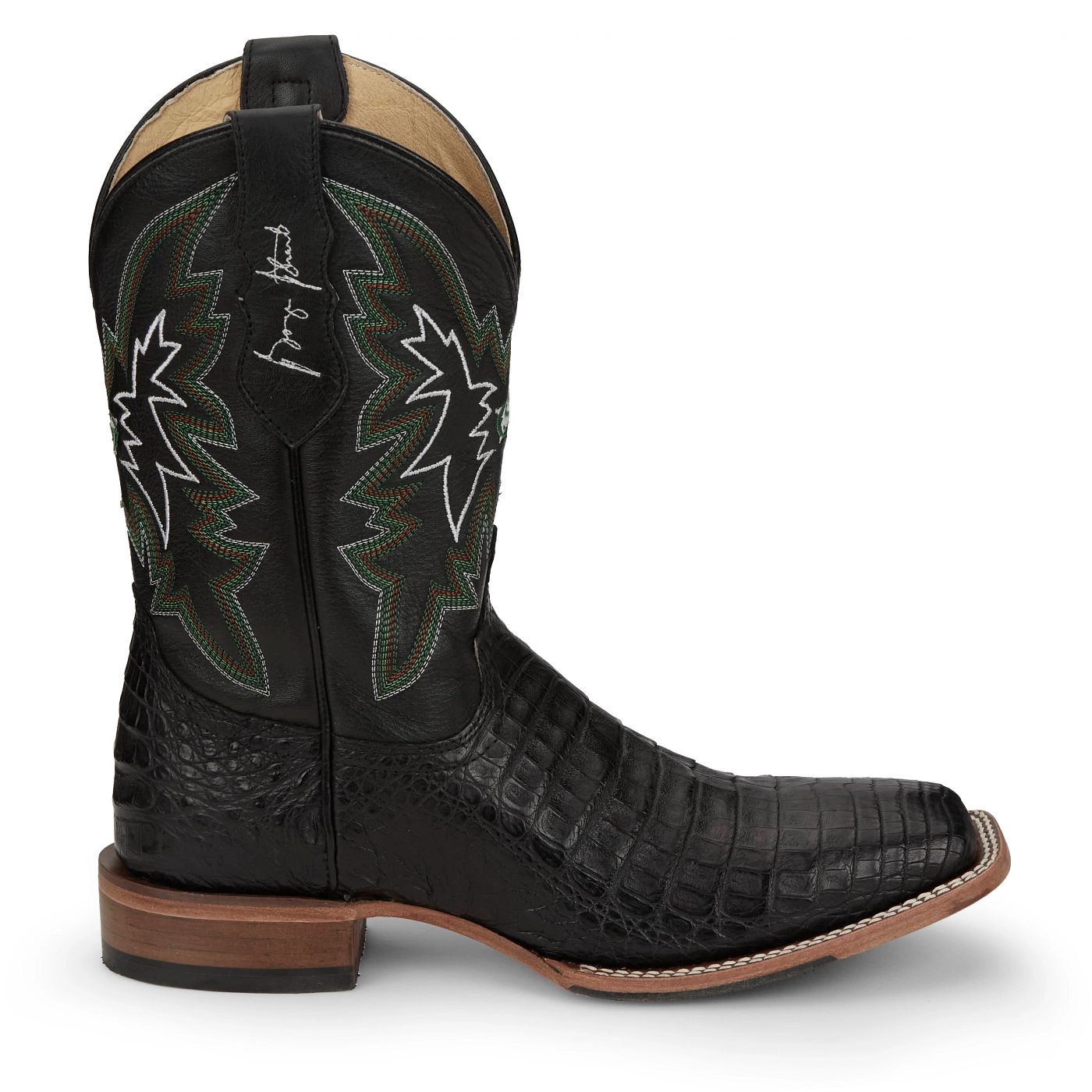 Justin Boots Men's Haggard 11" Western Boot - Black Caiman (GR5705) - View 3