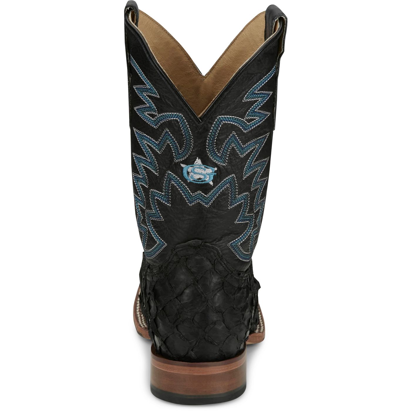 Justin Boots Men's Ocean Front 11" Western Boot - Black Pirarucu (GR5708) - View 5