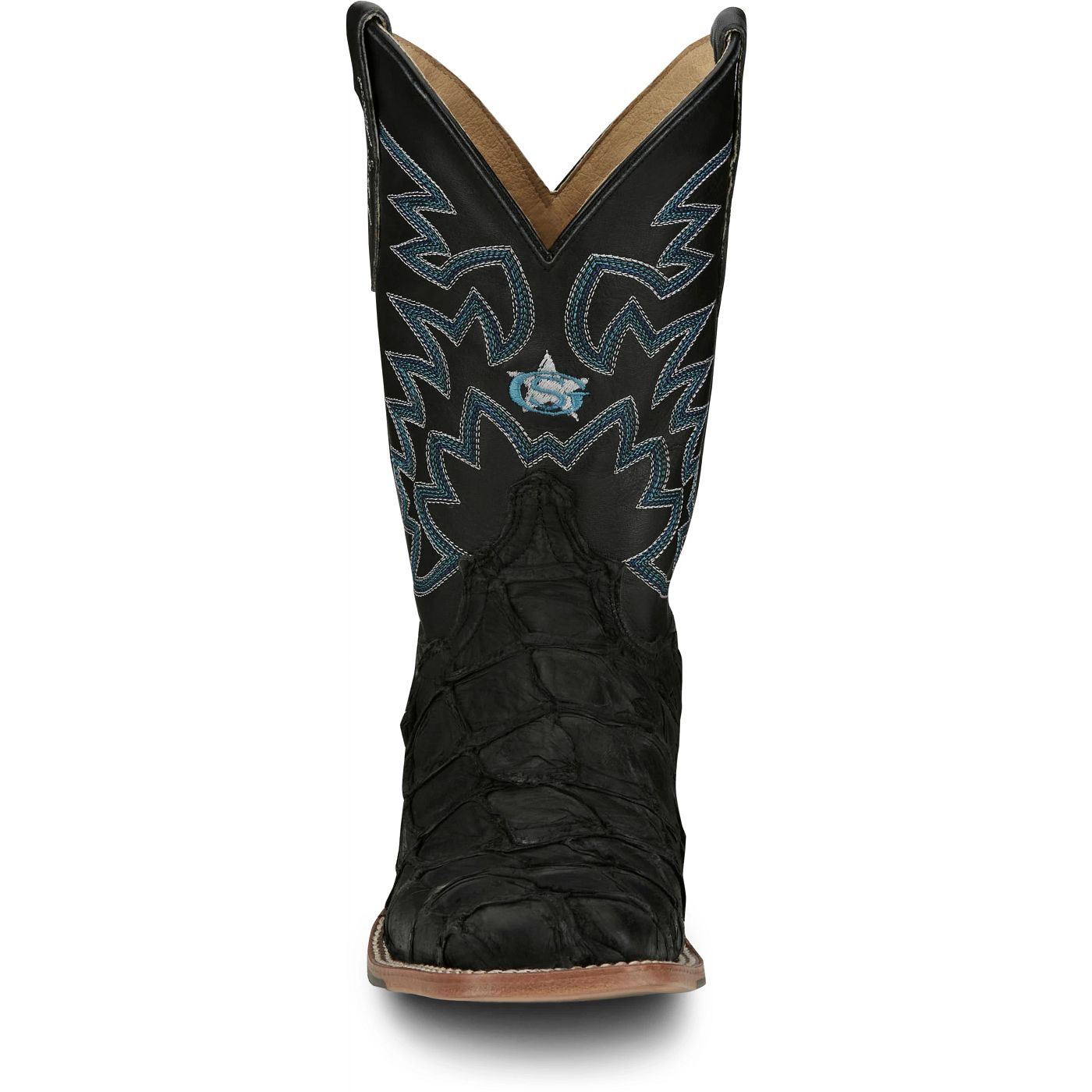 Justin Boots Men's Ocean Front 11" Western Boot - Black Pirarucu (GR5708) - View 7
