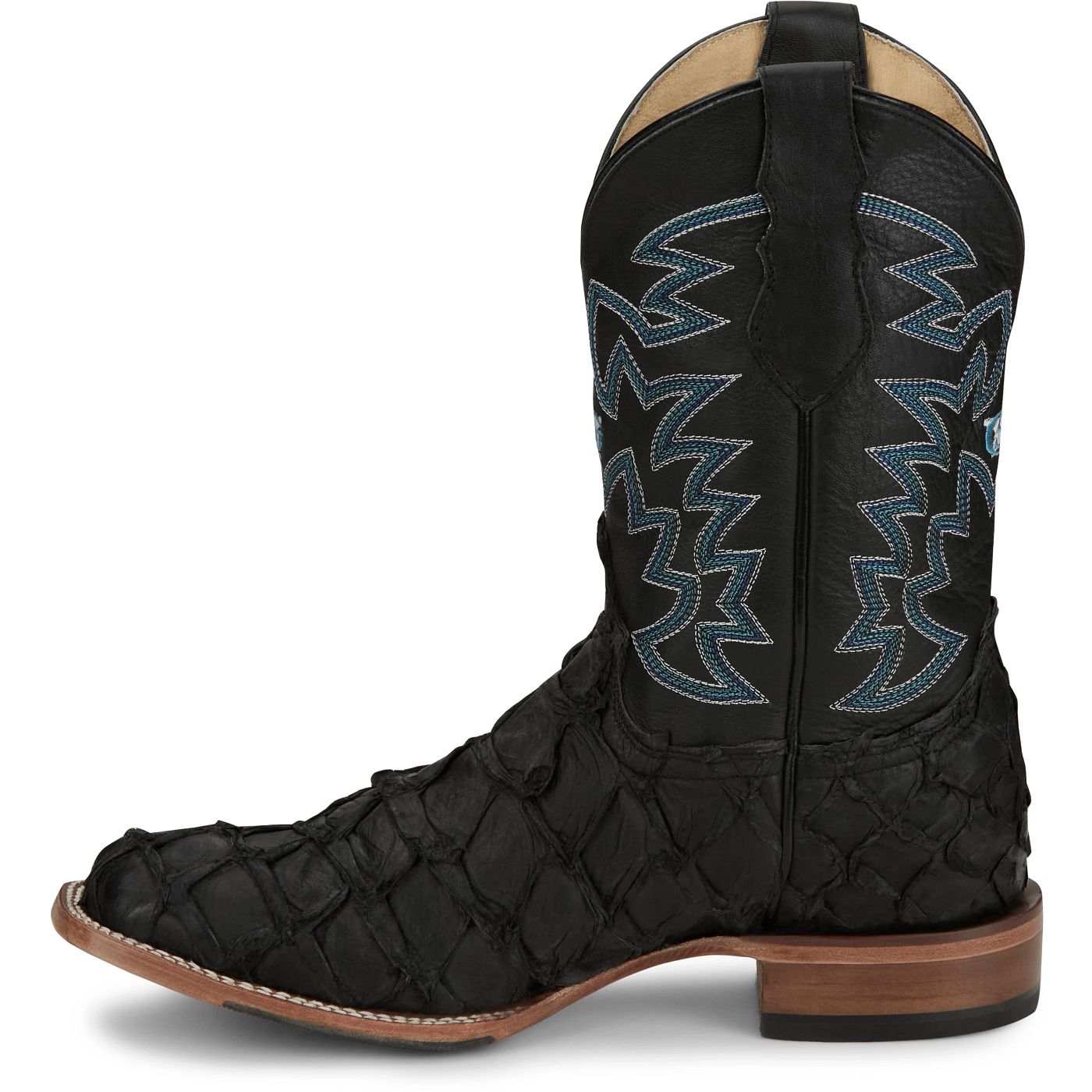 Justin Boots Men's Ocean Front 11" Western Boot - Black Pirarucu (GR5708) - View 8