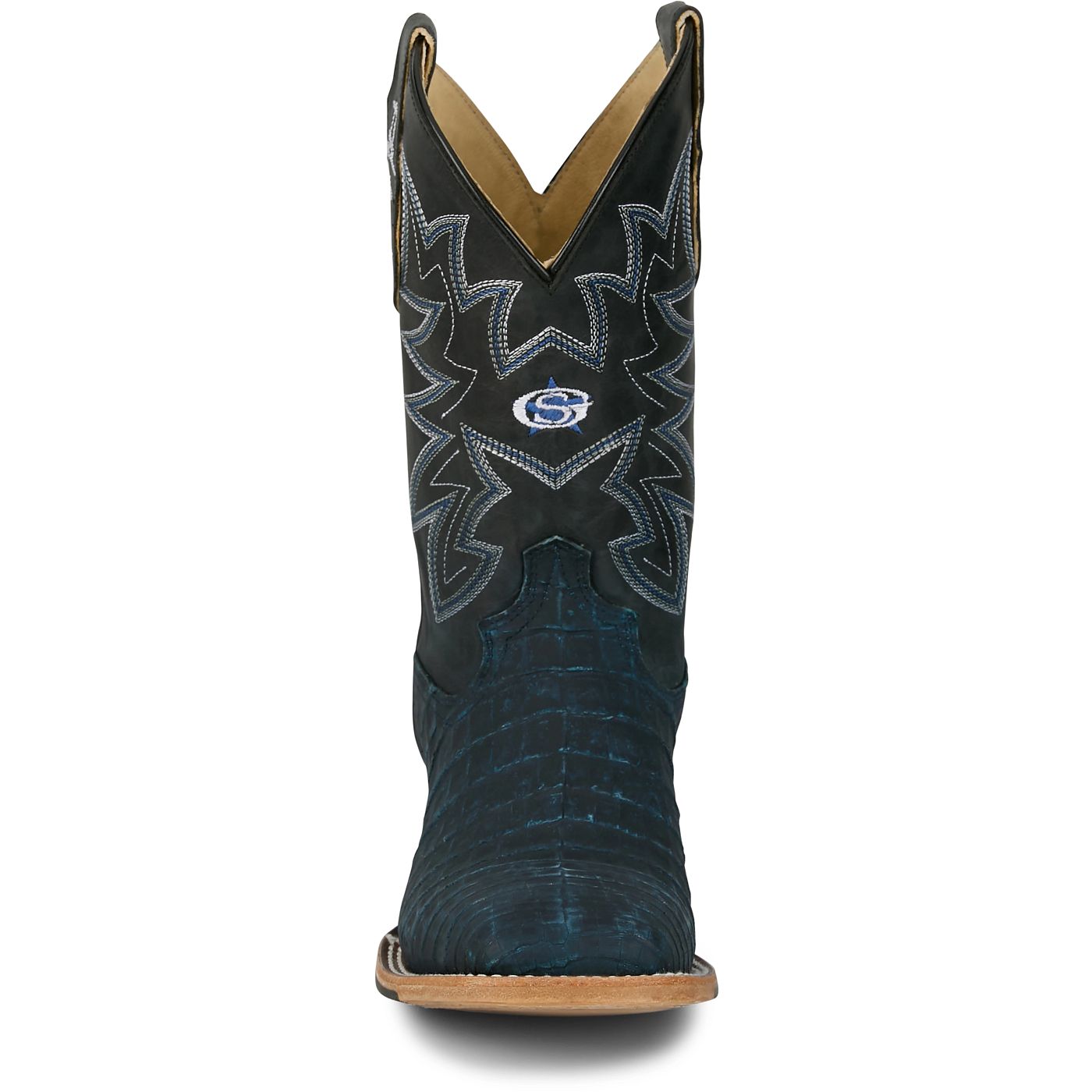 Justin Boots Men's San Antone 11" Western Boot - Black Caiman (GR5712) - View 7