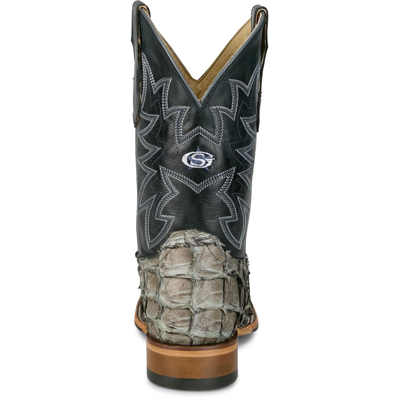 Justin Boots Men's Ocean View 11" Western Boot - Slate Grey Pirarucu (GR5715) - View 5