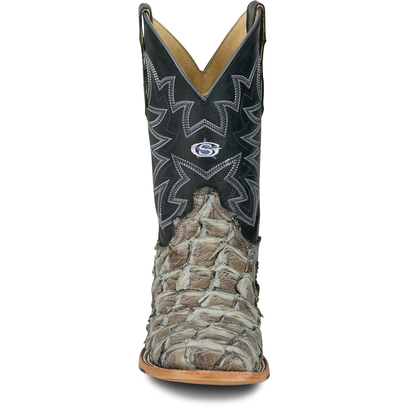 Justin Boots Men's Ocean View 11" Western Boot - Slate Grey Pirarucu (GR5715) - View 7